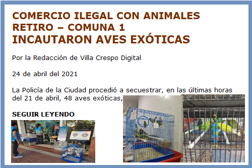 AVES EXOTICAS RETIRO